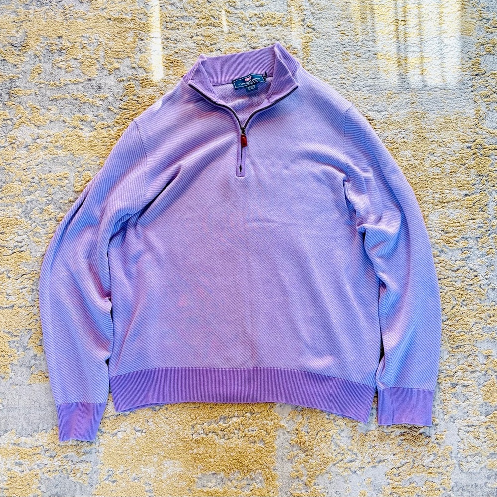 Vineyard Vines Men's Lavender Zip-Up Sweater